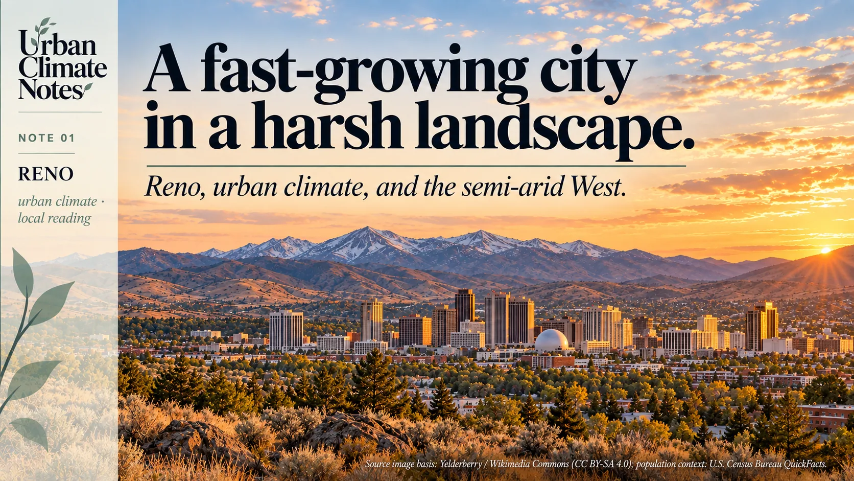 Reno skyline and the surrounding semi-arid mountain landscape